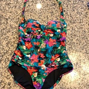 High waisted tummy control one piece bathing suit